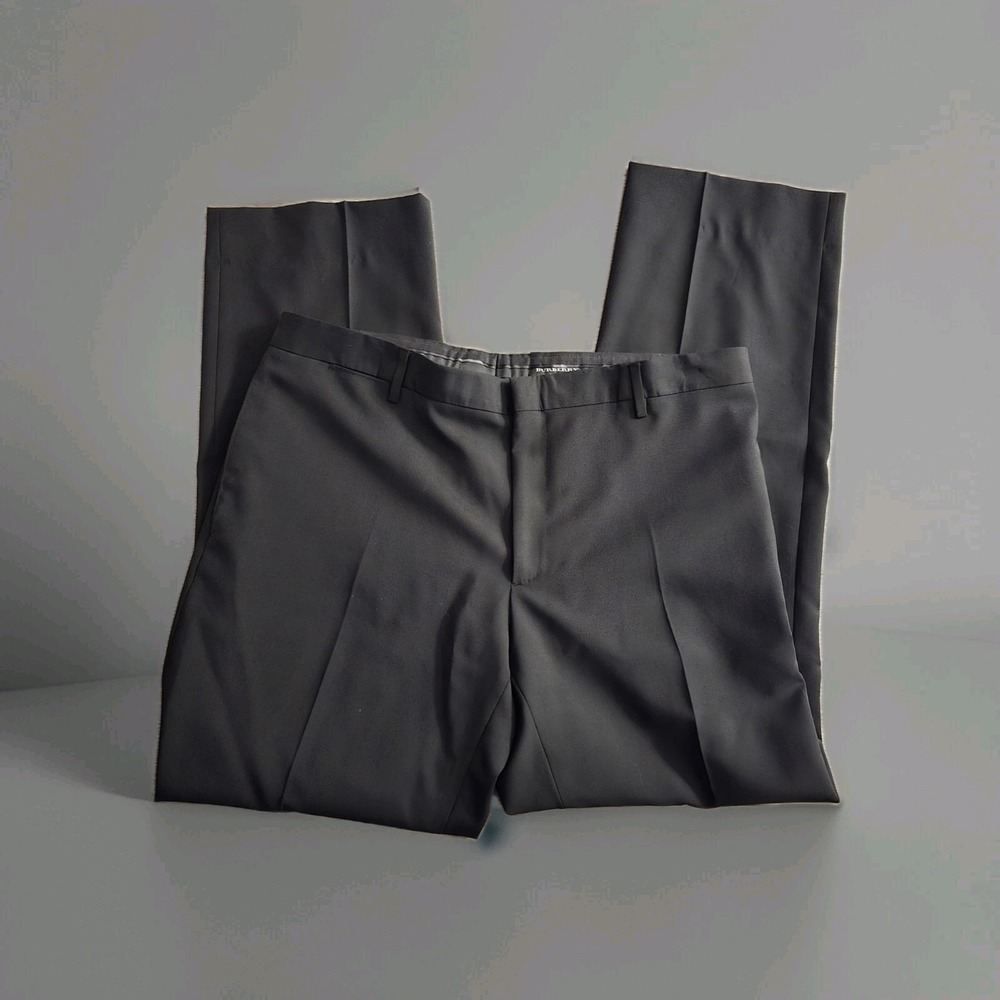 Tall BURBERRY Sz 54R X 38R Black Wool Dress Pants Mens